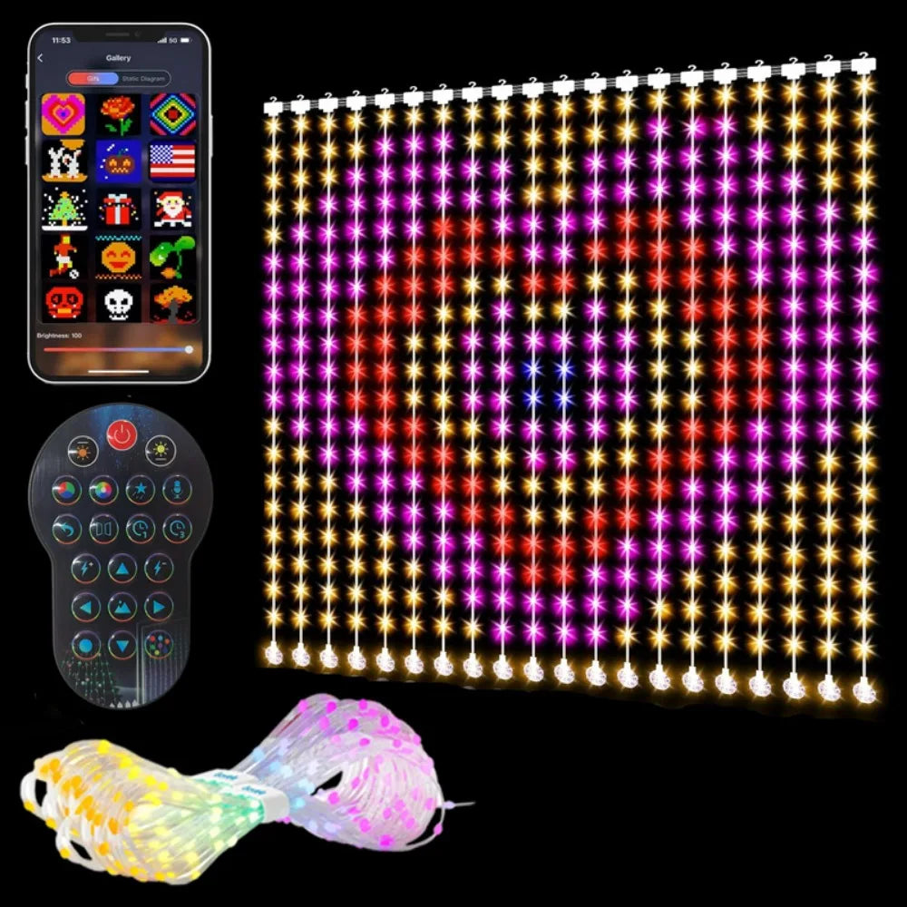 Smart Animated Curtain String Lights